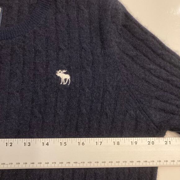 Nwot ABERCROMBIE&FITCH Sweater Women L Cashmere Cable-Knit Long-Sleeve - Picture 5 of 7